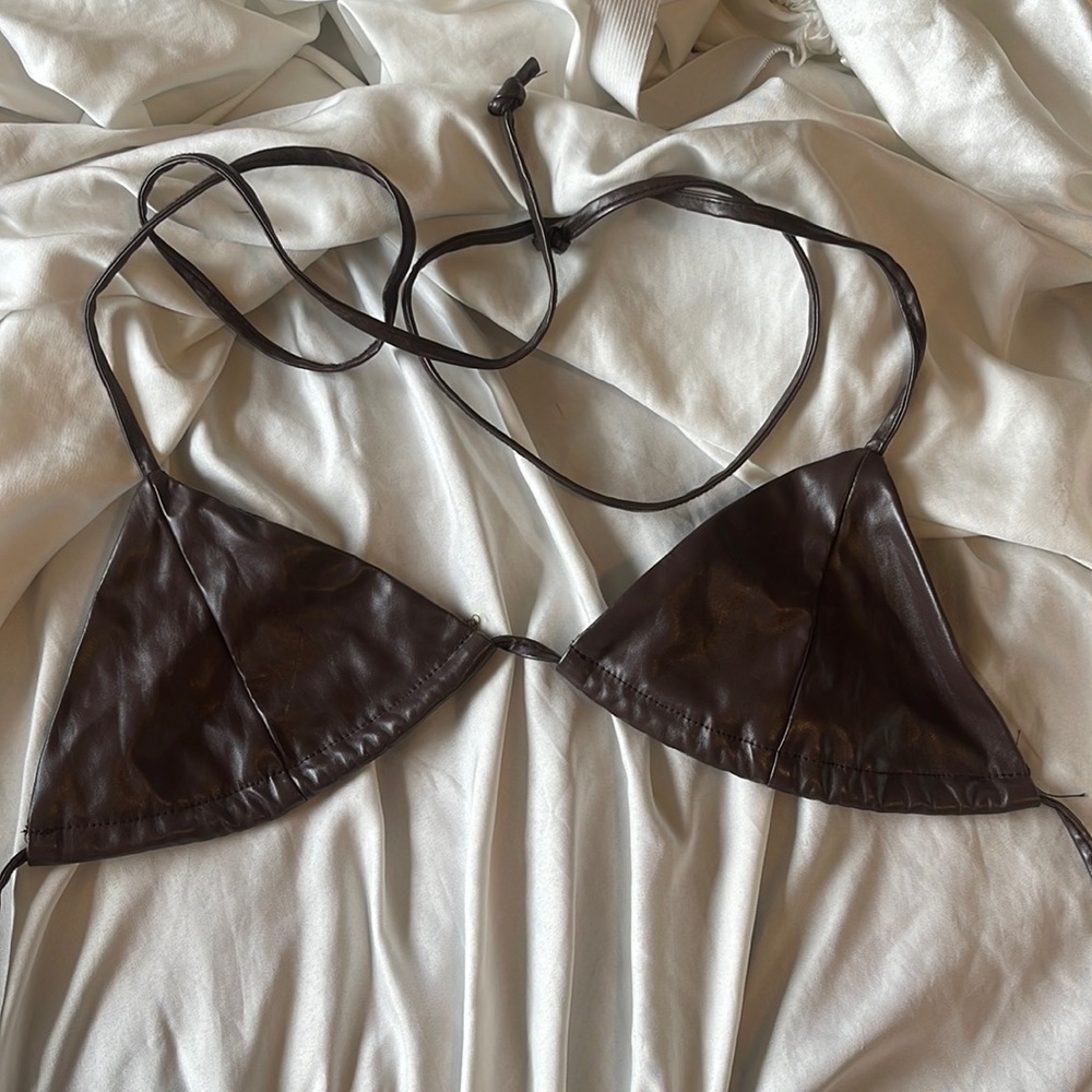 Brown leather top